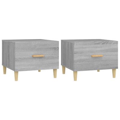Sohvapöydät 2 kpl harmaa Sonoma 50x50x40 cm tekninen puu