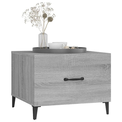 Sohvapöydät metallijaloilla 2 kpl harmaa Sonoma 50x50x40 cm