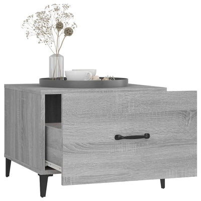 Sohvapöydät metallijaloilla 2 kpl harmaa Sonoma 50x50x40 cm