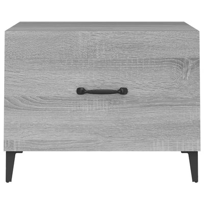 Sohvapöydät metallijaloilla 2 kpl harmaa Sonoma 50x50x40 cm