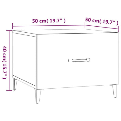 Sohvapöydät metallijaloilla 2 kpl harmaa Sonoma 50x50x40 cm