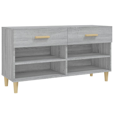 Kenkäkaappi harmaa Sonoma 102x35x55 cm tekninen puu
