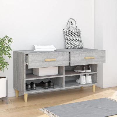 Kenkäkaappi harmaa Sonoma 102x35x55 cm tekninen puu