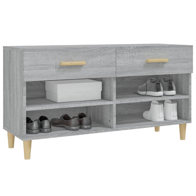 Kenkäkaappi harmaa Sonoma 102x35x55 cm tekninen puu