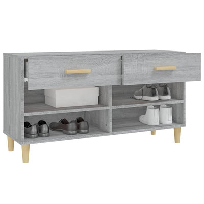 Kenkäkaappi harmaa Sonoma 102x35x55 cm tekninen puu