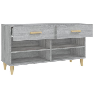 Kenkäkaappi harmaa Sonoma 102x35x55 cm tekninen puu