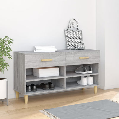 Kenkäkaappi harmaa Sonoma 102x35x55 cm tekninen puu