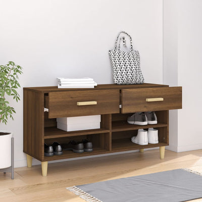 Kenkäkaappi ruskea tammi 102x35x55 cm tekninen puu