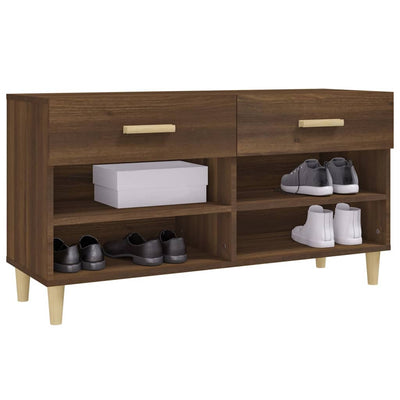 Kenkäkaappi ruskea tammi 102x35x55 cm tekninen puu