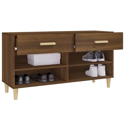 Kenkäkaappi ruskea tammi 102x35x55 cm tekninen puu