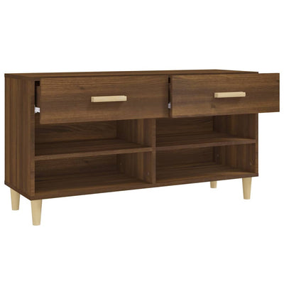 Kenkäkaappi ruskea tammi 102x35x55 cm tekninen puu