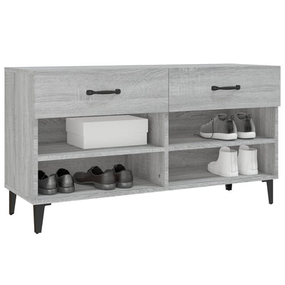 Kenkäkaappi harmaa Sonoma 102x35x55 cm tekninen puu