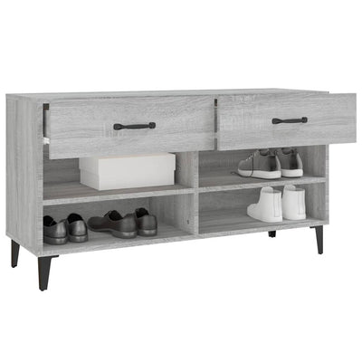 Kenkäkaappi harmaa Sonoma 102x35x55 cm tekninen puu
