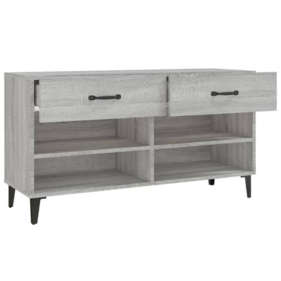Kenkäkaappi harmaa Sonoma 102x35x55 cm tekninen puu