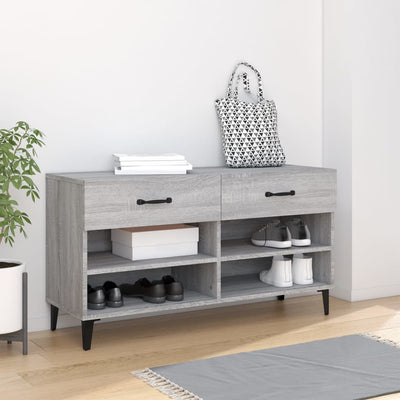 Kenkäkaappi harmaa Sonoma 102x35x55 cm tekninen puu