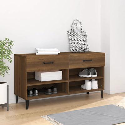 Kenkäkaappi ruskea tammi 102x35x55 cm tekninen puu