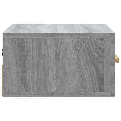 Seinäkiinnitettävät yöpöydät 2 kpl harmaa Sonoma 35x35x20 cm