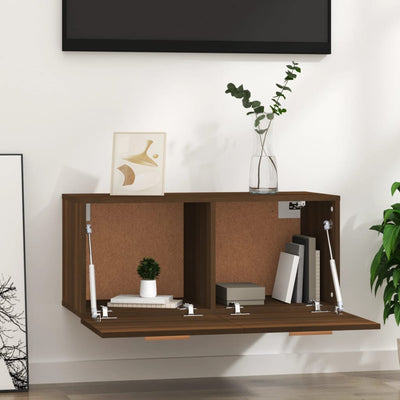 Seinäkaappi ruskea tammi 80x35x36,5 cm tekninen puu