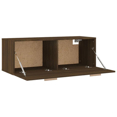 Seinäkaappi ruskea tammi 100x36,5x35 cm tekninen puu