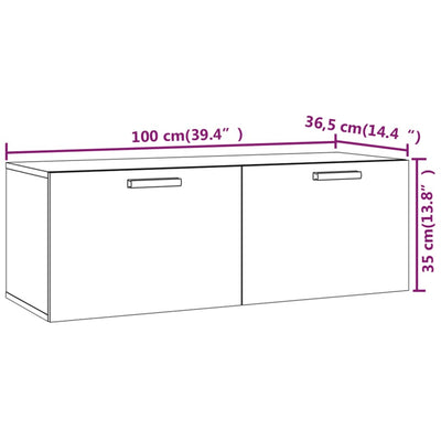 Seinäkaappi ruskea tammi 100x36,5x35 cm tekninen puu