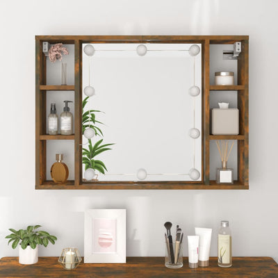 Peilikaappi LED-valoilla savutammi 76x15x55 cm