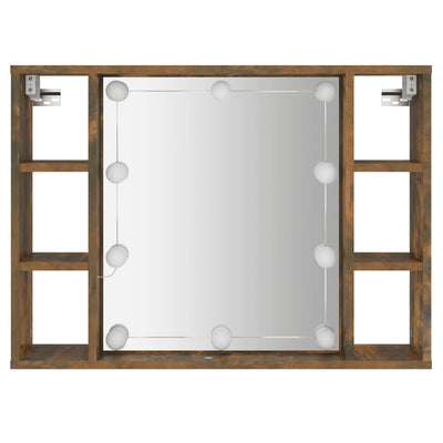 Peilikaappi LED-valoilla savutammi 76x15x55 cm