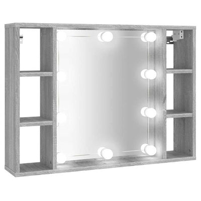 Harmaa peilikaappi led-valoilla Sergie 76x15x55cm