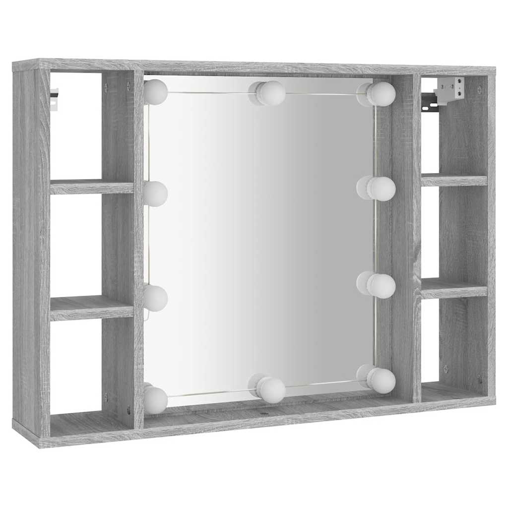 Harmaa peilikaappi led-valoilla Sergie 76x15x55cm