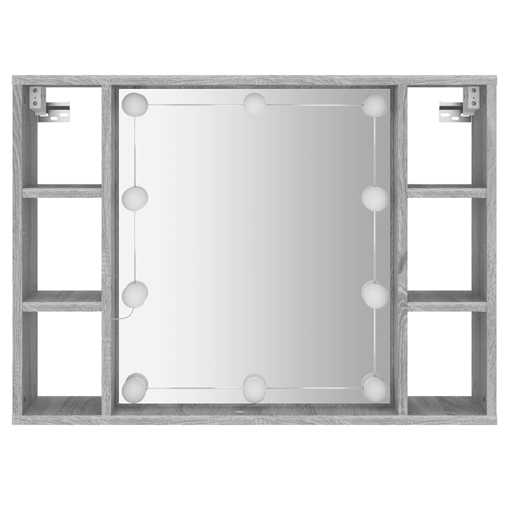 Harmaa peilikaappi led-valoilla Sergie 76x15x55cm