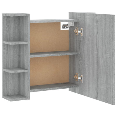 Peilikaappi LED-valoilla harmaa Sonoma 70x16,5x60 cm