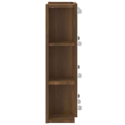 Peilikaappi LED-valoilla ruskea tammi 70x16,5x60 cm