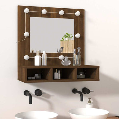 Ruskea tammi peilikaappi led-valoilla Bliznicov 60x31,5x62cm