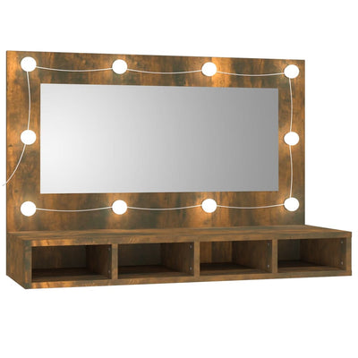 Peilikaappi LED-valoilla savutammi 90x31,5x62 cm