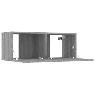 TV-seinäkaapit 2 kpl harmaa Sonoma 80x30x30 cm tekninen puu
