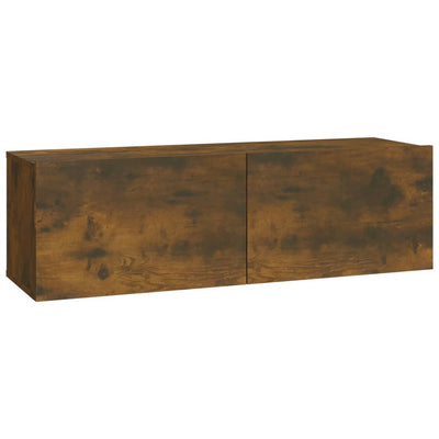TV-seinäkaappi 2 kpl savutammi 100x30x30 cm tekninen puu