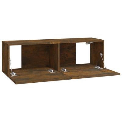 TV-seinäkaappi 2 kpl savutammi 100x30x30 cm tekninen puu