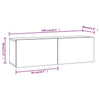 TV-seinäkaappi 2 kpl savutammi 100x30x30 cm tekninen puu