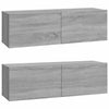 TV-seinäkaapit 2 kpl harmaa Sonoma 100x30x30 cm tekninen puu