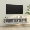 TV-seinäkaapit 2 kpl harmaa Sonoma 100x30x30 cm tekninen puu