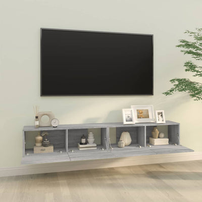 TV-seinäkaapit 2 kpl harmaa Sonoma 100x30x30 cm tekninen puu