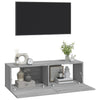 TV-seinäkaapit 2 kpl harmaa Sonoma 100x30x30 cm tekninen puu