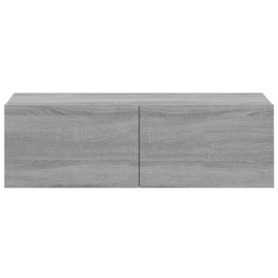TV-seinäkaapit 2 kpl harmaa Sonoma 100x30x30 cm tekninen puu