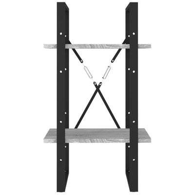 2-kerroksinen Kirjahylly harmaa Sonoma 40x30x70 cm tekninen puu