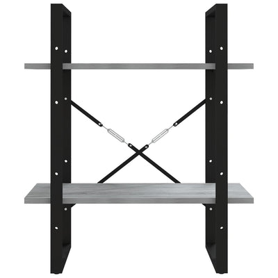 2-kerroksinen Kirjahylly harmaa Sonoma 60x30x70 cm tekninen puu