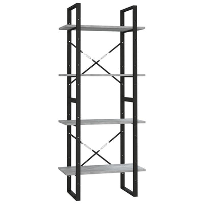 Harmaa kirjahylly Airelian 60x30x140cm (4-kerroksinen, puinen)