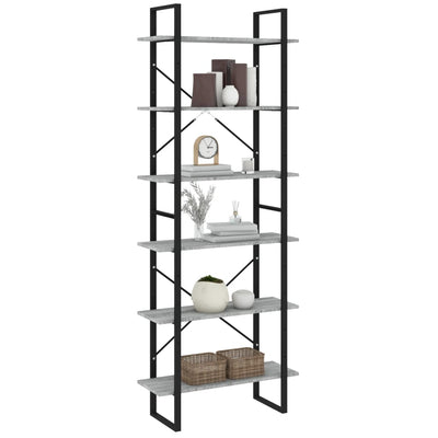 Harmaa korkea hylly Rindunica 80x30x210cm (puinen)