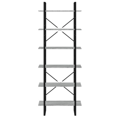 Harmaa korkea hylly Rindunica 80x30x210cm (puinen)