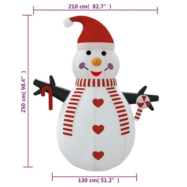 Täytettävä lumiukko Venerus 250cm (led-valoilla)