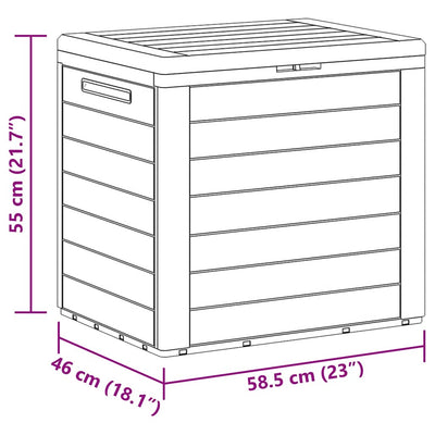 Antrasiitti puutarhan varastoarkku Elvera 58,5x46x55cm (polypropeeni)