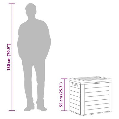 Antrasiitti puutarhan varastoarkku Elvera 58,5x46x55cm (polypropeeni)